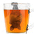 Black bat silicone infuser hanging in a cup of tea