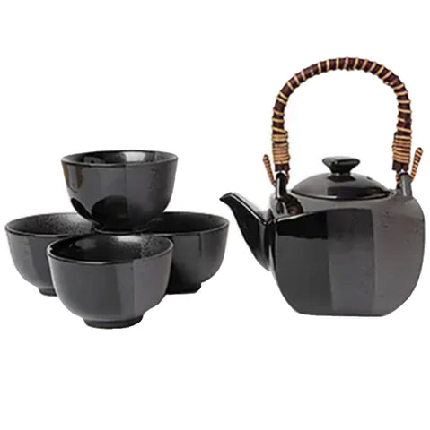 Black-and-Gray Tea Set
