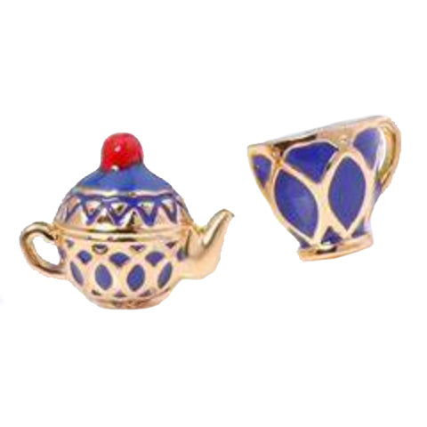 Blue Teapot and Teacup Earrings