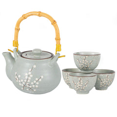 Blue Ume Plum Blossoms Tea Set