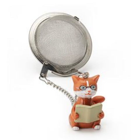 Tea Ball: Cat with Book