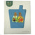 Display box with a blue bag featuring embroidered dragomn and tiger towers.