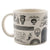 Stone-colored mug with memento mori motif